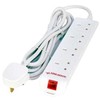„MicroConnect MC-UKSURGESTRIP4-5M“ viršįtampių apsaugos maitinimo juosta 4 lizdai 5m Baltas