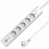 „MicroConnect“ maitinimo blokas USB „Schuko“ maitinimo blokas 5 lizdai 1,5 m Baltas (MC-GRU00515WS-USB)