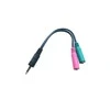 Kabelis MicroConnect Jack 3,5mm - Jack 3,5mm x2 0,15m juoda (AUDALS015)