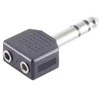 AV adapteris MicroConnect Jack 6,3 mm M - 2x lizdas 3,5 mm F juoda