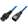 „MicroConnect“ maitinimo kabelis „Microconnect MC-C13C14LOCK-1MB“ maitinimo kabelis „Mėlyna“ 1 m C13 skydelis C14 skydelis