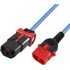 MicroConnect Powercord C13 IEC Lock+ - C14 IEC Lock Dual Locking mėlynas