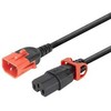 Kabelis zasilający MicroConnect Powercord C14 IEC Lock+ Dual