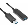 Kabelis USB MicroConnect USB-A - USB-A 25 m Juodas (Premium Optic fiber USB 25m,)