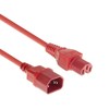 MicroConnect Raudonas maitinimo kabelis C14F į C15M,
