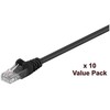 MicroConnect RJ-45/RJ-45 kat. 5e U/UTP juodi 10 vnt. 7 m (V-UTP507SVP)
