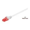 MicroConnect Patchcord U/UTP, CAT6, 4 pakuotės, 20 m, baltas (V-UTP620WVP)