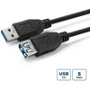 USB kabelis MicroConnect USB-A - USB-A 5 m Juodas (USB3.0AAF5B)