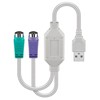 MicroConnect Microconnect USBA2XPS2 kabelis PS/2 0,3 m 2x 6-p Mini-DIN USB A Baltas