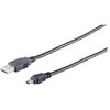 USB kabelis MicroConnect USB-A - miniUSB 1,8 m juodasis (USBMB82)