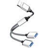 HUB USB MicroConnect USB-A to 2x USB-A Female, Sidabrinis transfer rate 480Mbps,