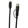 USB kabelis MicroConnect USB-C - USB-C + USB-A 1 m Juodas (USB3.1CCA1)