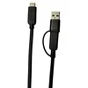 USB kabelis MicroConnect USB-C - USB-C + USB-A 1 m Juodas (USB3.1CCA1)