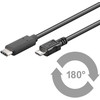 USB laidas MicroConnect USB-C - mikroUSB 1 m juoda (USB3.1CAMIB1)