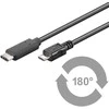 USB laidas MicroConnect USB-C - mikroUSB 1 m juoda (USB3.1CAMIB1)