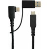 Kabelis USB MicroConnect USB-A + USB-C - USB-C 1 m Juodas (USB3.0, C kištukas kampinis ir A tipo)