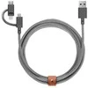 „Native Union Belt Cable Universal“ – USB-A – USB-C/Lightning/microUSB kabelis, 2 m (zebras)