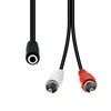 Kabelis ProXtend Mini-Jack 3-Pin to 2 x RCA Cable F-M Juodas 20cm