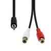 ProXtend Mini-Jack 3 kontaktų iki 2 x RCA kabelis M-F Juodas 20 cm
