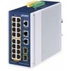 Šakotuvas Switch Planet PLANET IP30 Industrial L2/L4 16-Port Zarządzany L2/L4 Gigabit Ethernet (10/100/1000) Obsługa PoE Aliuminio, Mėlyna