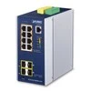 Šakotuvas PLANET Industrial 8-Port GE PoE+ 2*1G SFP+ 2*2,5G SFP - 8-Port Managed L2+ Gigabit Ethernet (10/100/1000) Power over Ethernet (PoE) Aliuminio, Mėlyna