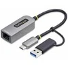 „StarTech“ USB TYPE-C ETHERNET ADAPTERIS / ETHERNET ADAPTERIS SU USB-A KONVERTU