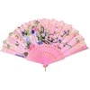 Atlasinė vėduoklė, 23 cm - Violetinė