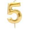 Auksinė žvakutė tortui skaičius "5"