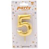 Auksinė žvakutė tortui skaičius "5"