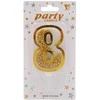 Auksinė žvakutė tortui skaičius "8"