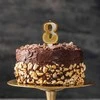 Auksinė žvakutė tortui skaičius "8"