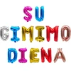Balionų girlianda "Su gimimo diena", h 36 cm