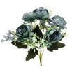 Dirbtinė bijūnų puokštė, 30 cm - Mėlyna