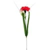 Dirbtinė gėlė gvazdiko žiedas ant koto, 49 cm - Raudona