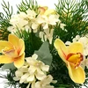 Dirbtinė orchidėjų ir hortenzijų puokštė vazone