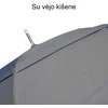 Ilgas pusiau pilkas automatinis skėtis su vėjo kišene