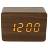 Medinio dizaino LED žadintuvas, h 7 cm - Smėlinė