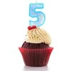 Mėlyna žvakutė tortui skaičius "5"