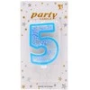 Mėlyna žvakutė tortui skaičius "5"