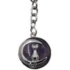 Raktų pakabukas Katinas su natūraliais akmenimis - Tamsiai ruda