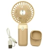Rankinis „Mini Fan“ USB įkraunamas ventiliatorius su stovu - Ruda