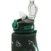 Sportinė plastikinė gertuvė, 1000 ml su dirželiu - Mėlyna