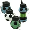 Sulankstoma silikoninė gertuvė-futbolo kamuolys, 550 ml - Žalia