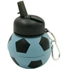 Sulankstoma silikoninė gertuvė-futbolo kamuolys, 550 ml - Žalia