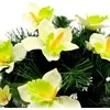 Vėlinių vainikas iš dirbtinių orchidėjų ir smulkių gėlių - Žalsva