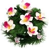 Vėlinių vainikas iš dirbtinių orchidėjų ir smulkių gėlių - Žalsva