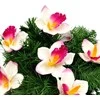 Vėlinių vainikas iš dirbtinių orchidėjų ir smulkių gėlių - Žalsva