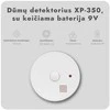 Dūmų detektorius XP-350, su keičiama baterija 9V (6 vnt.)
