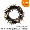 Lauko ir vidaus girlianda (šiltai baltos LED lemputės) 30 m PROLED juoda