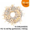 Lauko ir vidaus girlianda (šiltai baltos LED lemputės) 100 m PROLED balta
